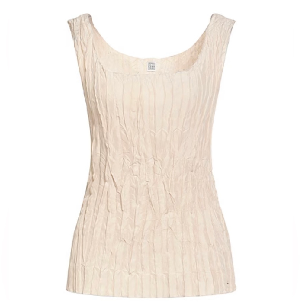 TOTÊME Light Hay Crinkled Silk Tank •NWT• Size 36 (4) •